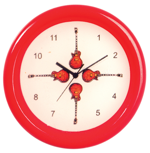 Small Red Guitar Clock